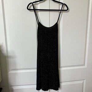 Vintage April‎ Paris Mini Dress Womens Black Sparkling Y2K Slinky LBD 90s Goth